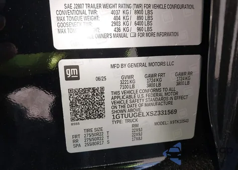 2025 GMC Sierra 1500 4Wd Short Box Denali from USA, damaged, VIN 1GTUUGELXSZ331569